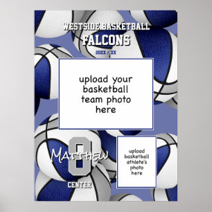 Blaugraues Basketballteam-Foto Poster