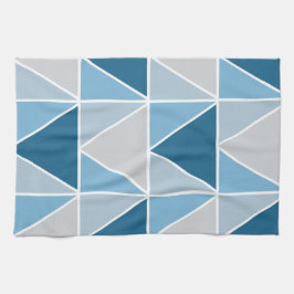 Blaugraues geometrisches Dreiecksmuster Geschirrtuch