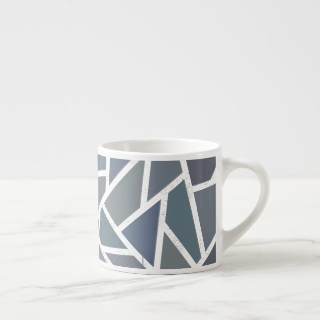 Blaugraues Mosaikmuster Espressotasse (Rechts)