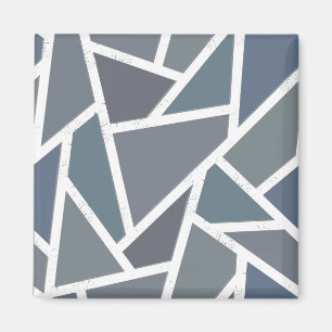 Blaugraues Mosaikmuster Magnet