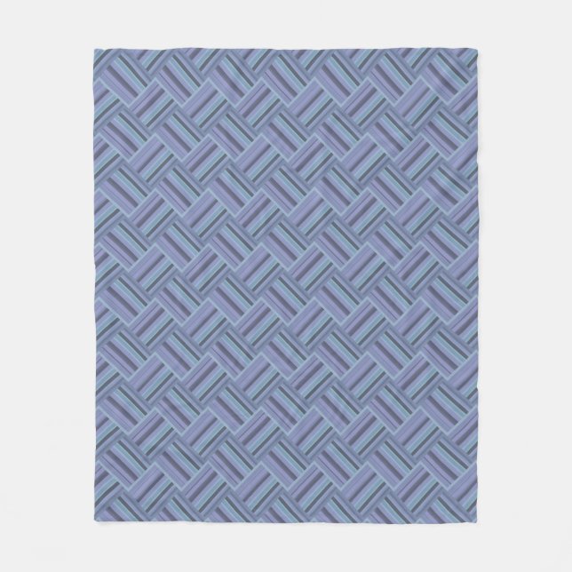 Blaugraues Muster der diagonalen Streifen Fleecedecke (Vorderseite)