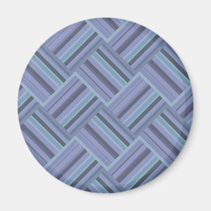 Blaugraues Muster der diagonalen Streifen Magnet
