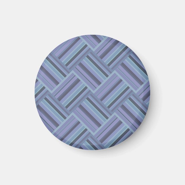 Blaugraues Muster der diagonalen Streifen Magnet (Vorne)