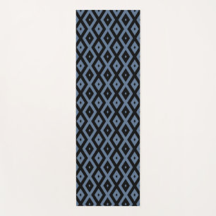 Blaugraues und schwarzes Rautenmuster Yogamatte