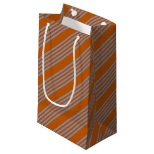 Blaugraues und verbranntes 5-Streifen-Muster Kleine Geschenktüte