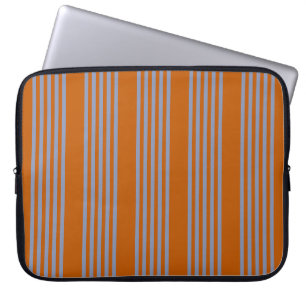Blaugraues und verbranntes 5-Streifen-Muster Laptopschutzhülle