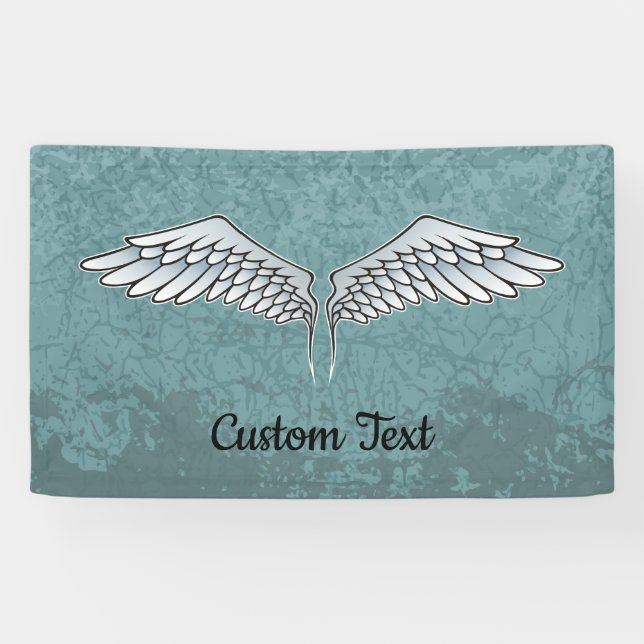 Blaugraues Wings-Banner Banner (Horizontal)