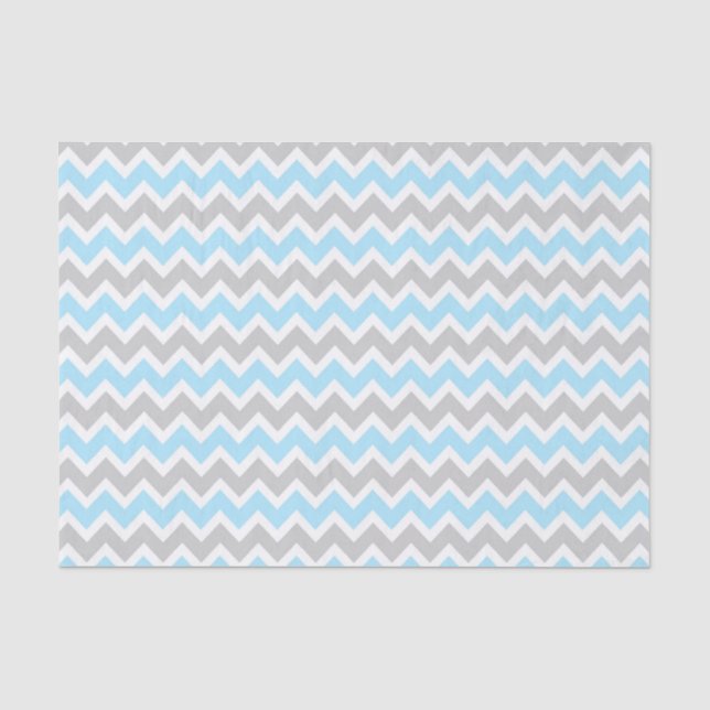 Blaugraues Zickzack Gewebepapier / Babydusche Seidenpapier (Vorderseite)