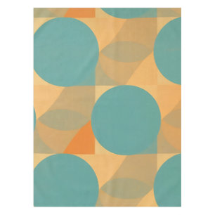 Blaugrün, Beige und Orange im Retro-Look-Muster Tischdecke