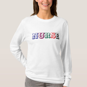 Blaugrün bestickter NURSE Sport-Block Gemma T-Shirt
