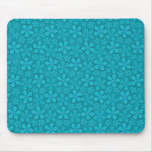 Blaugrün-Blumendesign Mousepad
