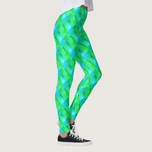 Blaugrün gebogene Rechtecke oder Streifen, die dün Leggings