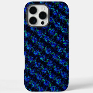 Blaugrün gebrochenes Glasmuster iPhone 16 Pro Max Hülle
