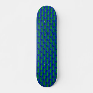 Blaugrün gebrochenes Glasmuster Skateboard