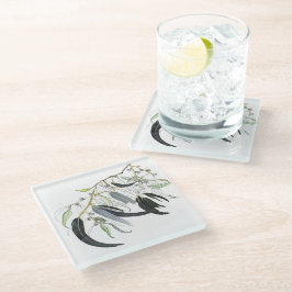 Blaugrün Glasuntersetzer