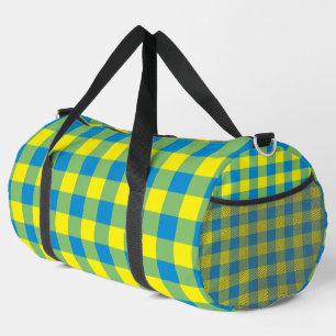 Blaugrün kariert, groß duffle bag