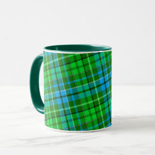 Blaugrün kariert Tartan Grün Tasse