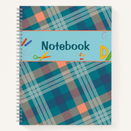 Blaugrün-kariert-Tartan-Notebook Notizbuch