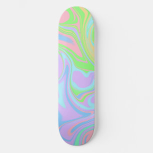 Blaugrün Lila rosa Swirl Abstraktes Design Skateboard