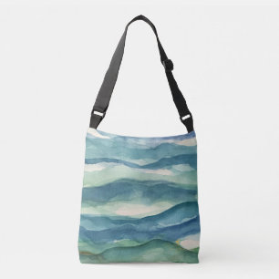 Blaugrün-Ozean-Aquarell-Crossbody-Tasche Tragetaschen Mit Langen Trägern