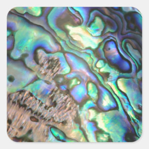 Blaugrün pauschal abalone Muschel Quadratischer Aufkleber