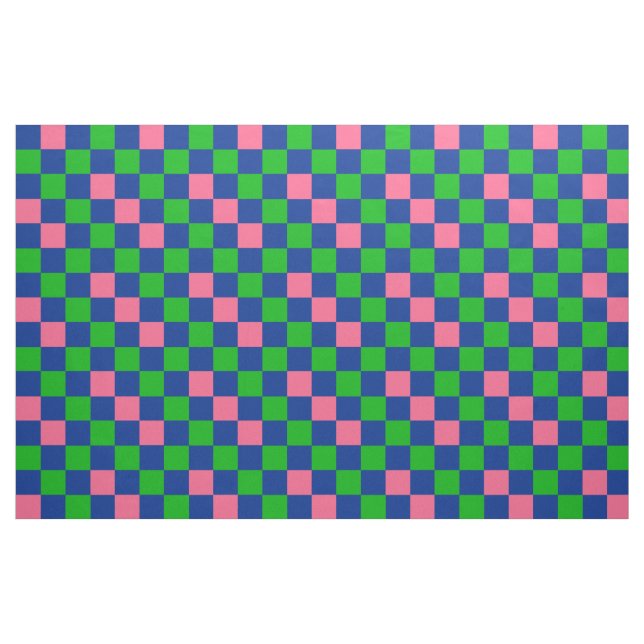 Blaugrün Rosa Karomuster Design  Stoff (Fat Quarter (45,7 x 55,9 cm))