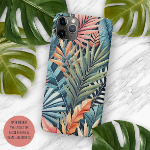 Blaugrün Rosa Orange Blätter Kunst Muster Case-Mate iPhone Hülle