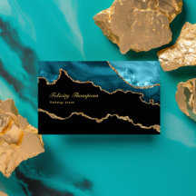 Blaugrün - Türkis und Gold Achatstein QR-Code