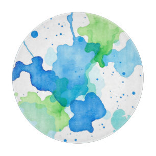 Blaugrüne Aquarell-Abstrakt-Patrouille Schneidebrett