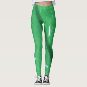 Blaugrüne Blatt-Pflanze Pastellfarben Leggings