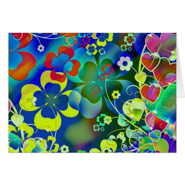 Blaugrüne Blume (Vorderseite (Horizontal))