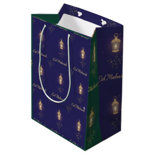 Blaugrüne Eid-Geschenktasche Mittlere Geschenktüte