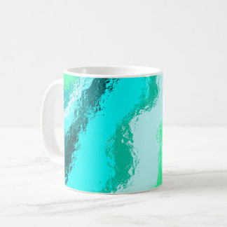 Blaugrüne Expressive Malerei Muster Kaffeetasse