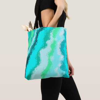 Blaugrüne Expressive Malerei Muster Tasche