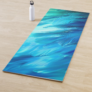 Blaugrüne Feder Abstrakt Yogamatte