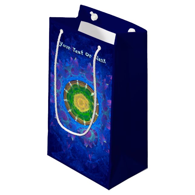Blaugrüne Gefärbte Krawatte Kleine Geschenktüte (Vorderseite Schrägansicht)