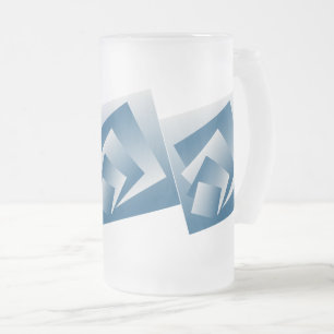 Blaugrüne Geometrie Mattglas Bierglas