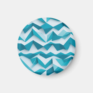 Blaugrüne geometrische Chevron-3D-Struktur Magnet