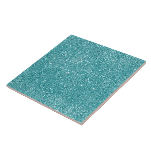 Blaugrüne Glitzerfunken Fliese (Seite)
