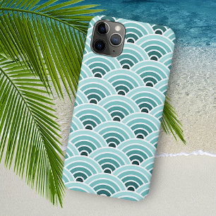 Blaugrüne konzentrische Wellen-Kunstmuster Case-Mate iPhone Hülle