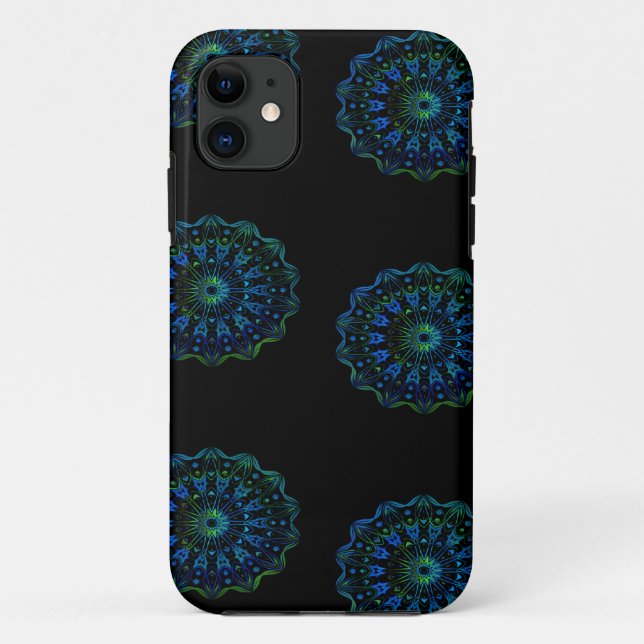 Blaugrüne Mandala Case-Mate iPhone Hülle (Rückseite)