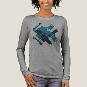 Blaugrüne Marine-Diagonal-Abstraktkunst-Design Tri-Blend Shirt