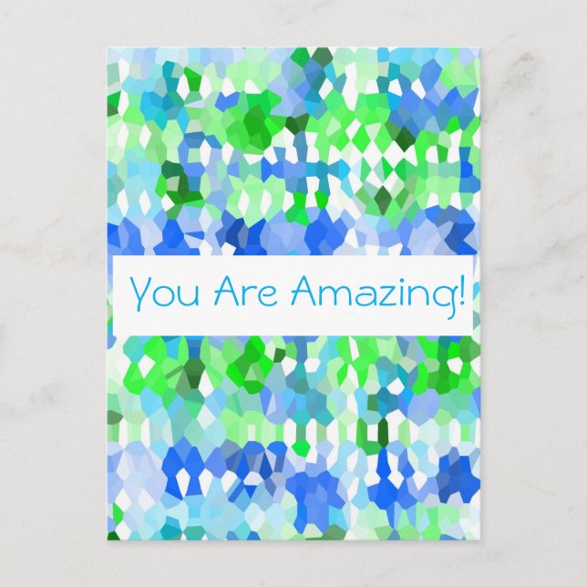 Blaugrüne Mosaike Postkarte (Vorderseite)