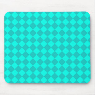 Blaugrüne Rautenmuster-Prüfung Mousepad