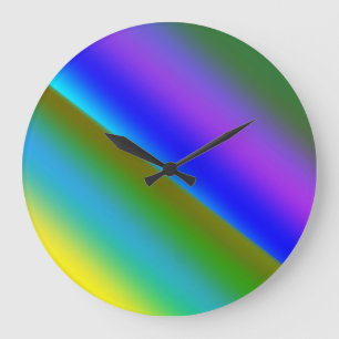 Blaugrüne Regenbogen-Abstract-Textur-Muster-Kunst Große Wanduhr