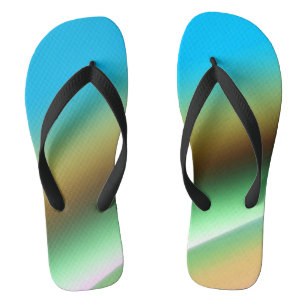 Blaugrüne Regenbogen-Abstrakt-Textur-Muster-Kunst Flip Flops
