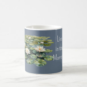 Blaugrüne Seerosen Lotusblumen Kaffeetasse