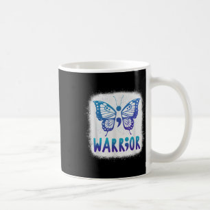 Blaugrüne Semikolon-Schmetterling-Suizidprävention Kaffeetasse