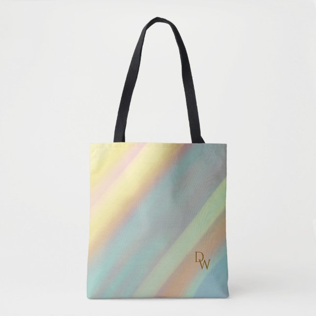 Blaugrüne Strandküste Anfangsbuchstaben  Tasche (Vorderseite)