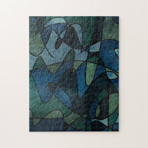 Blaugrüne Teal Digital-Buntglas-Abstrakt